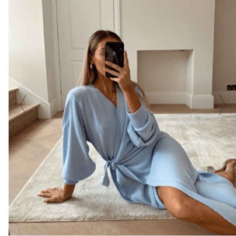 Pretty Lavish beau blue wrap dress